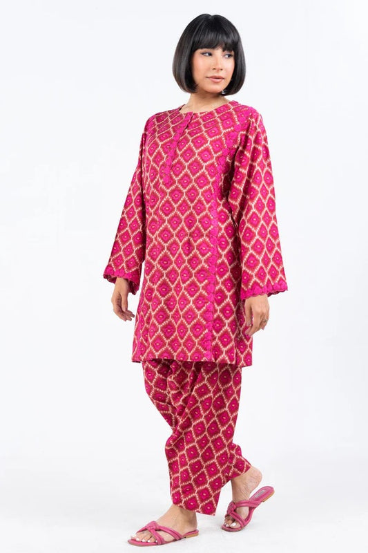 2 Pc Embroidered Raw Silk Outfit (5462)