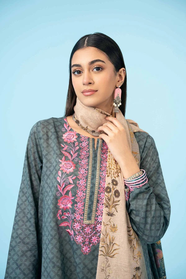 2 Piece - Printed Embroidered Suit