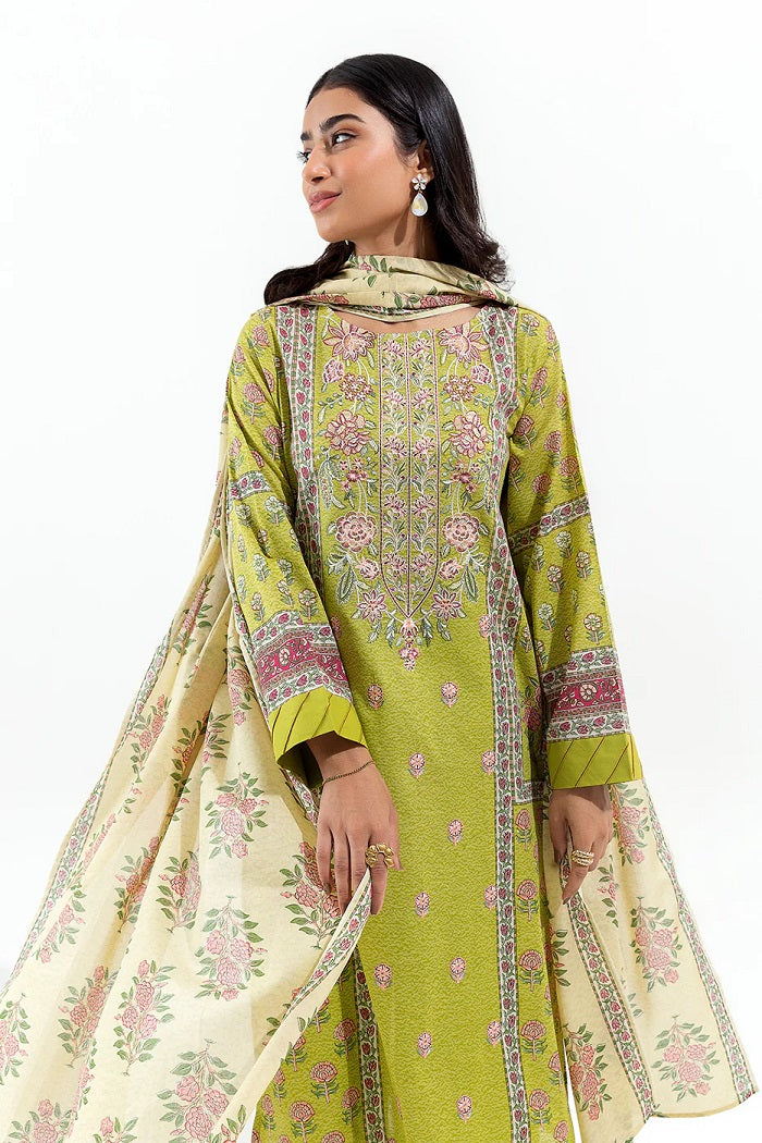 3 Piece Embroidered Lawn Suit (Pret)