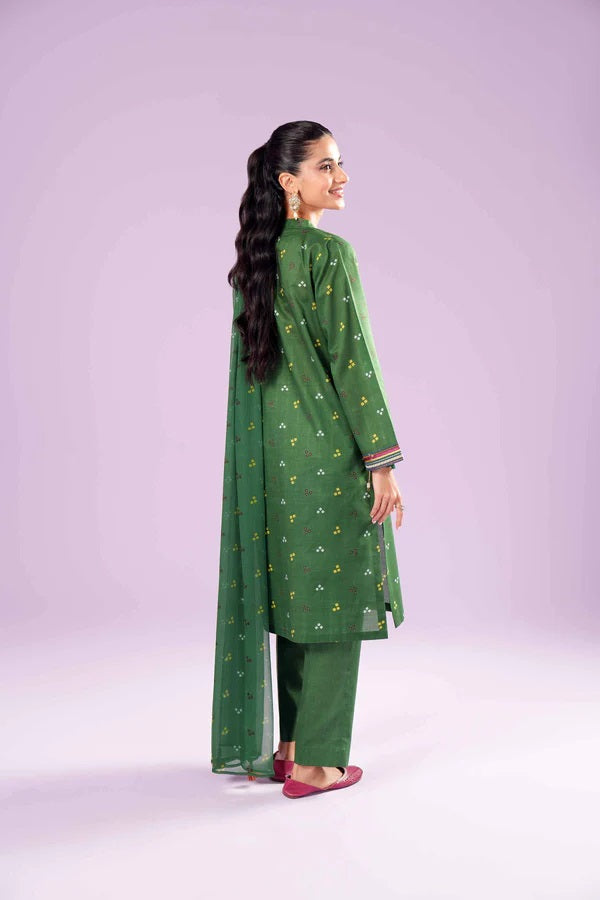 3 Piece - Printed Embroidered Suit - PE24-385