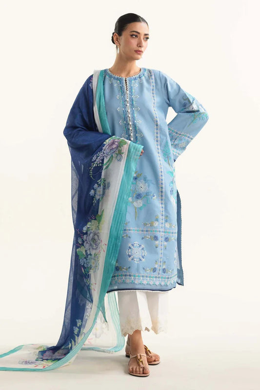 Zara Shahjahan -Blue  Coco - D1-B Dahlia