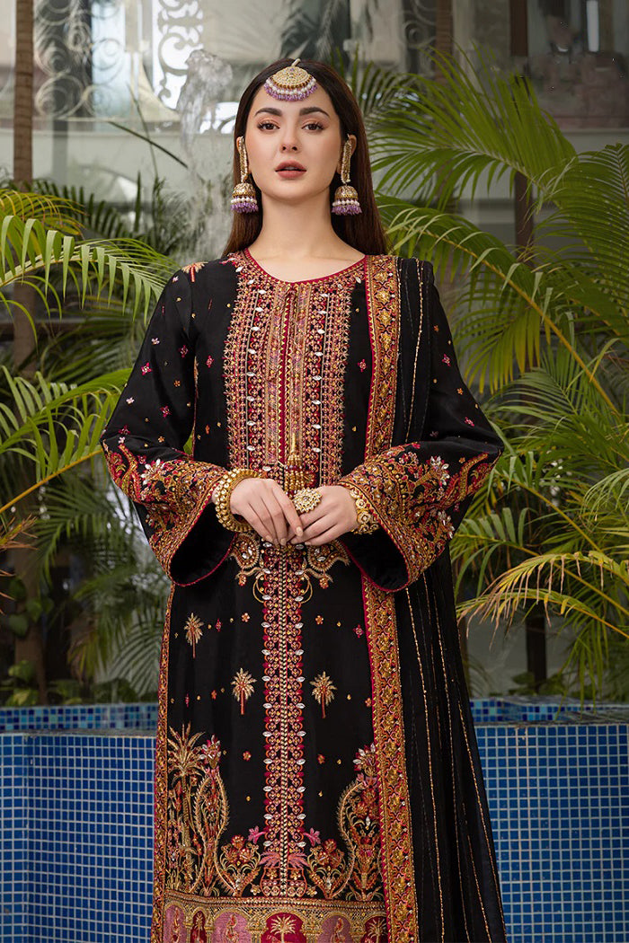 AJHJ-19 Embroidered Viscose Raw Silk 3 pcs