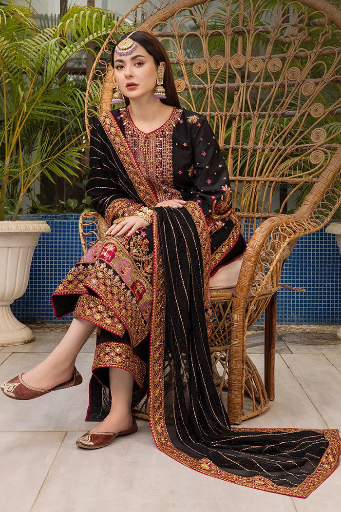 AJHJ-19 Embroidered Viscose Raw Silk 3 pcs