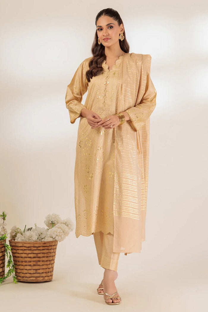 Beige Viscose 3 Piece