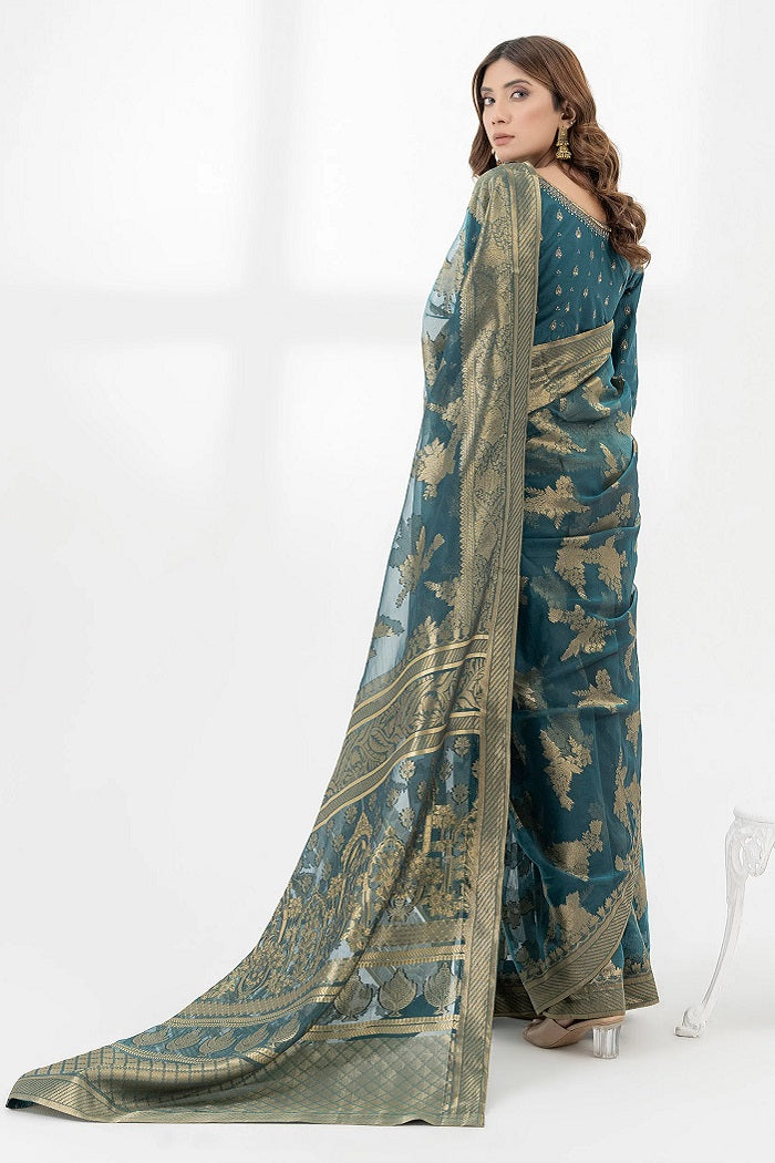 Limelight Cambric Saree Embroidered Design