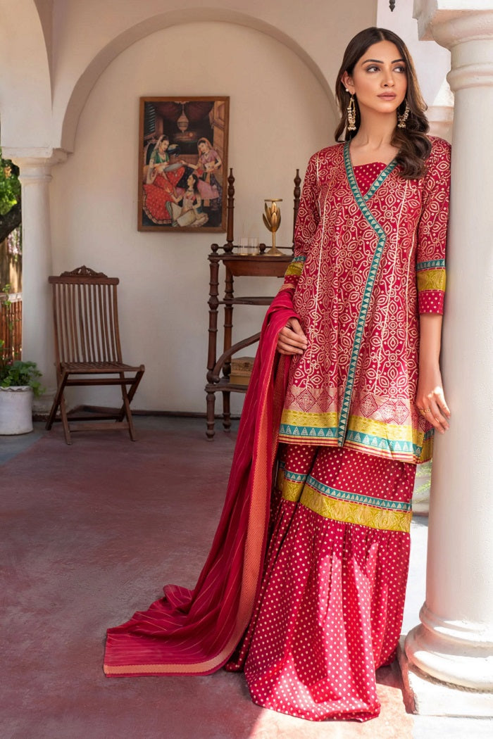 Limelight Lawn Suit Angrakha Style Dress