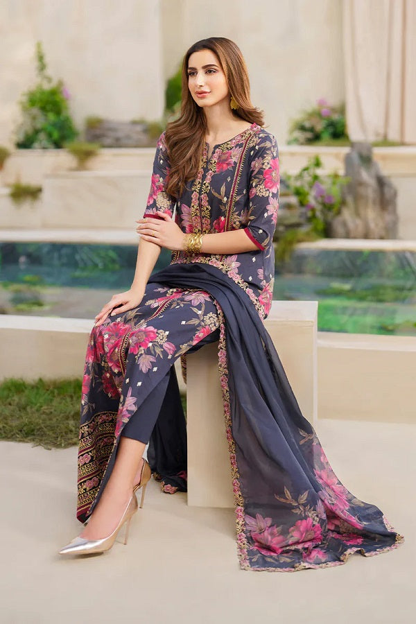 Navy Lawn Iznik Dress