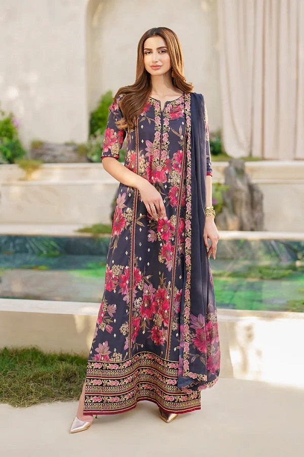 Navy Lawn Iznik Dress