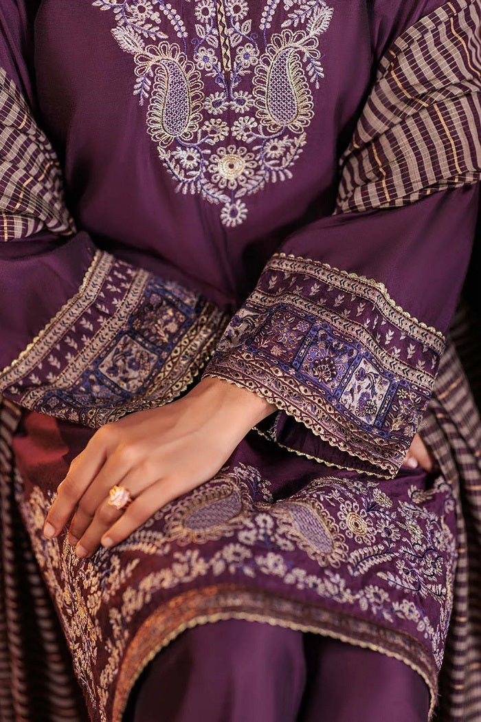 Purple Raw Silk 3 Piece