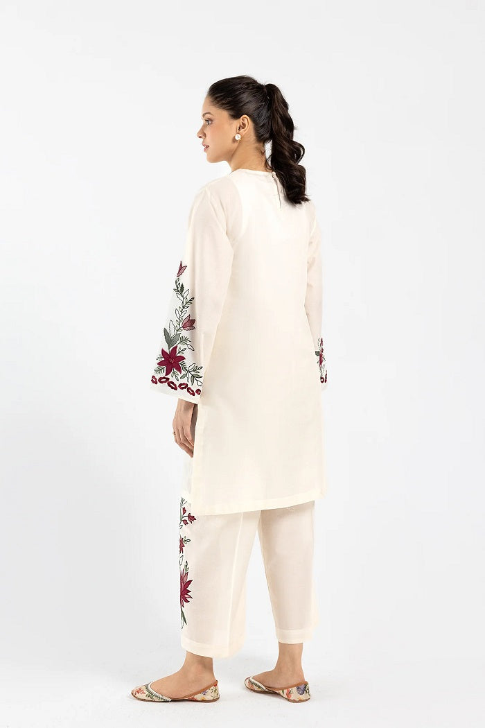 Yellow Beige Color Lawn Embroidered Suit