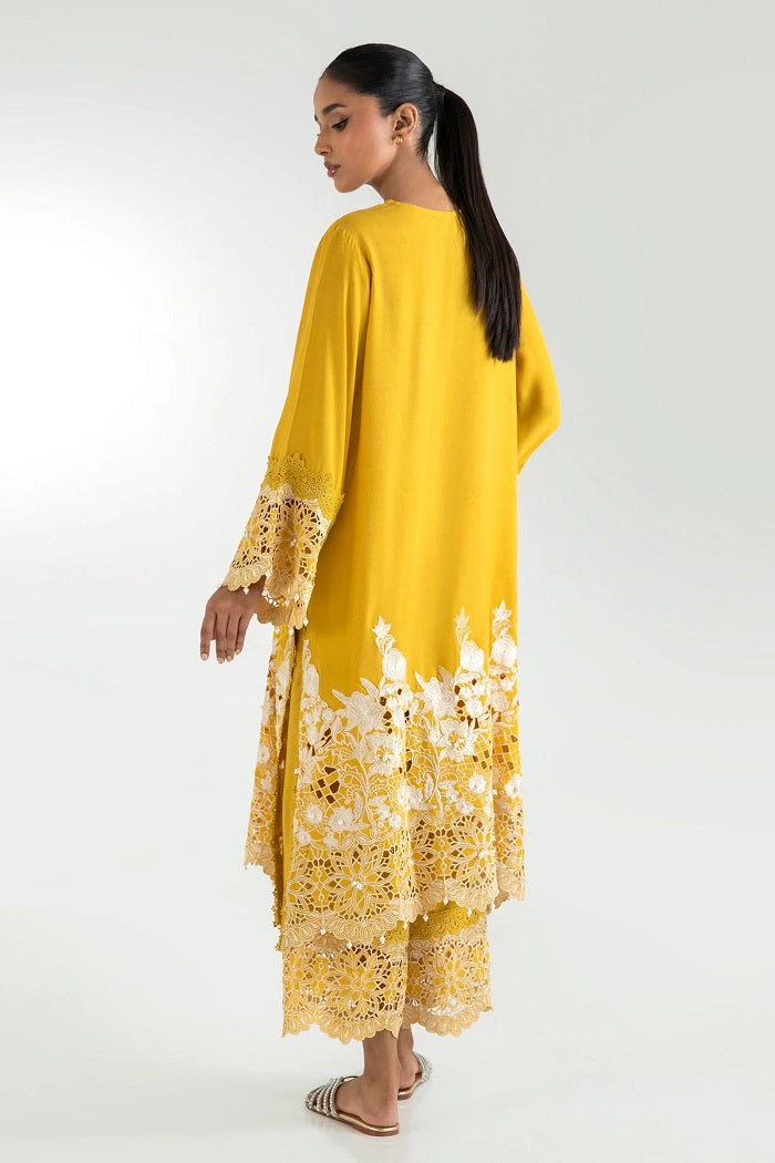 Yellow Raw Silk Dress