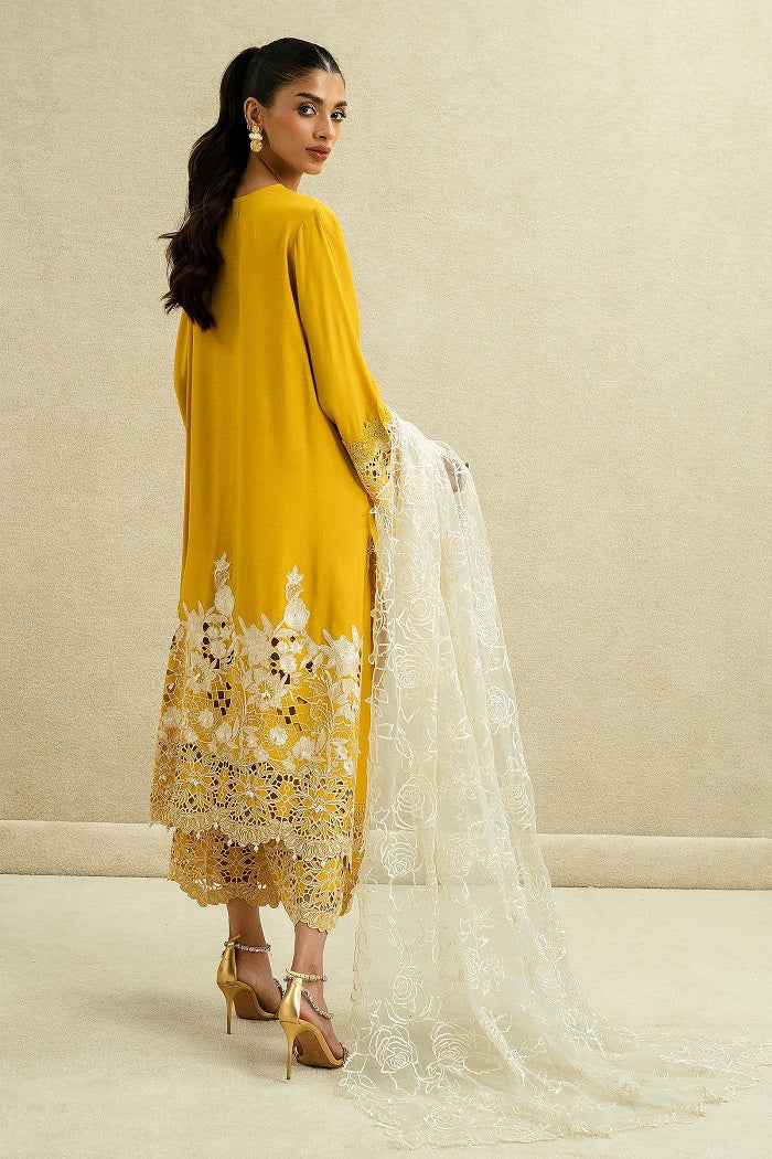 Yellow Raw Silk Dress