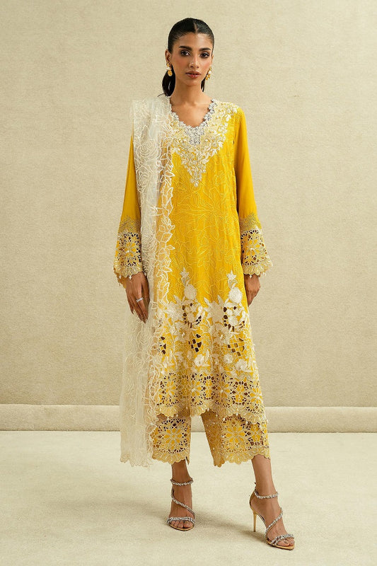 Yellow Raw Silk Dress